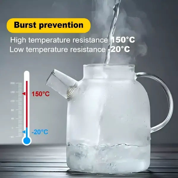 Transparent Glass Teapot with Wooden Lid