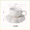 Flower-Shaped Ceramic Cappuccino Coffee Cup and Saucer Set