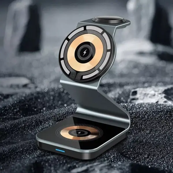 15W 3-in-1 Magnetic Wireless Charger Stand for iPhone, Apple Watch & AirPod