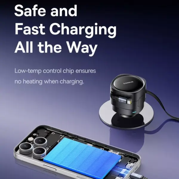 99427-bd7301.webp 90W Dual USB Car Charger with Retractable Cable for iPhone and Tablets