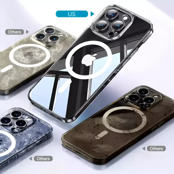 Transparent Magnetic Case for iPhone 16 Pro Max