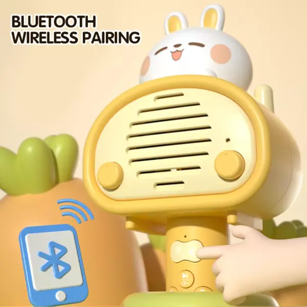 Cartoon Rabbit Handheld Wireless Karaoke Microphone for Kids