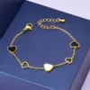 105747-39018b.webp Heart Charm Stainless Steel Bracelet with Natural Seashell Embeds for Women