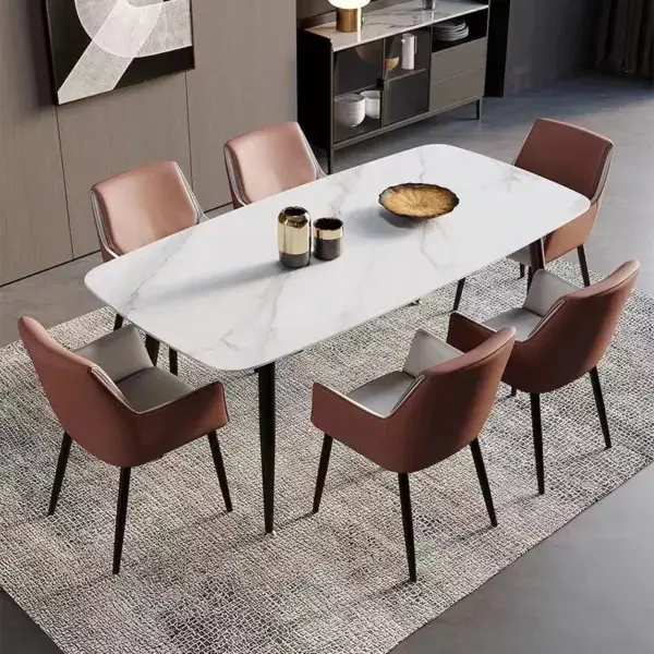 106403-9d490d.webp Luxury Minimalist Modern Dining Chair with Armrests - Ergonomic PU Leather Office & Kitchen Seating