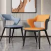106404-0e98ce.webp Elegant Modern Acrylic Arm Dining Chair with PU Leather - Ideal for Office, Kitchen, and Events