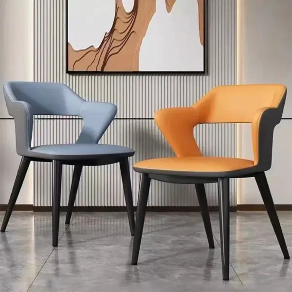 106404-0e98ce.webp Elegant Modern Acrylic Arm Dining Chair with PU Leather - Ideal for Office, Kitchen, and Events