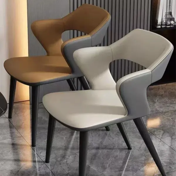 106404-27a2dd.webp Elegant Modern Acrylic Arm Dining Chair with PU Leather - Ideal for Office, Kitchen, and Events