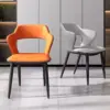 106404-922afe.webp Elegant Modern Acrylic Arm Dining Chair with PU Leather - Ideal for Office, Kitchen, and Events