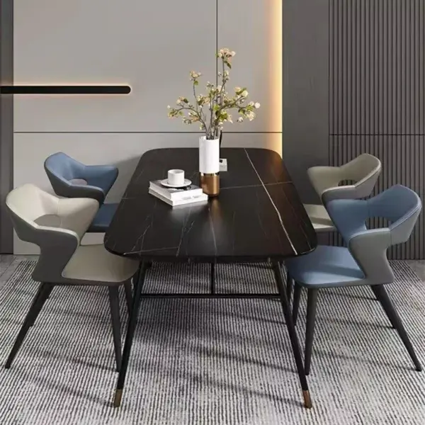 106404-d2d361.webp Elegant Modern Acrylic Arm Dining Chair with PU Leather - Ideal for Office, Kitchen, and Events