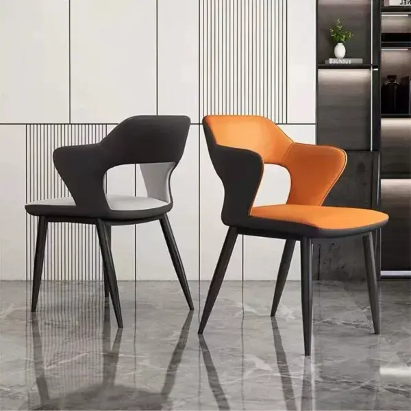 106404-f0bb06.webp Elegant Modern Acrylic Arm Dining Chair with PU Leather - Ideal for Office, Kitchen, and Events
