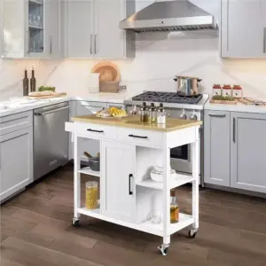 106405-e96422.webp Versatile Mobile Kitchen Island Cart with Lockable Wheels and Storage