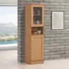 106408-19f8fe.webp Slim Tall Storage Cabinet with Open Shelf & Enclosed Space for Kitchen and Living Room
