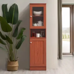 106408-211860.webp Slim Tall Storage Cabinet with Open Shelf & Enclosed Space for Kitchen and Living Room
