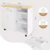 106410-235722.webp Versatile White Kitchen Island Cart with Storage and Wheels