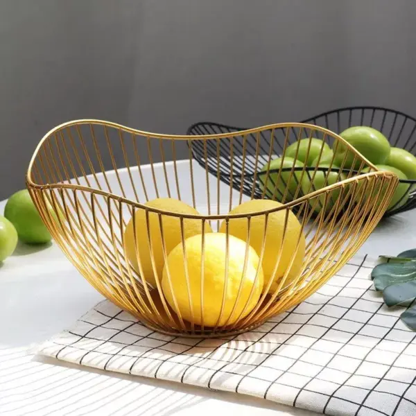 106445-b80792.webp Metal Wire Fruit & Snack Storage Basket - Modern Nordic Design, Multi-Functional Kitchen Organizer