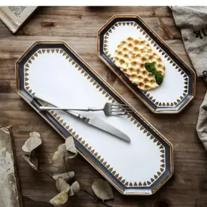 106446-f8e240.webp Kitchen Storage Tray: Nordic Light Luxury Ceramic Plate Organizer
