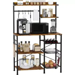 106447-2eb849.webp 5-Tier Kitchen Baker's Rack with Wire Baskets and Wine Storage