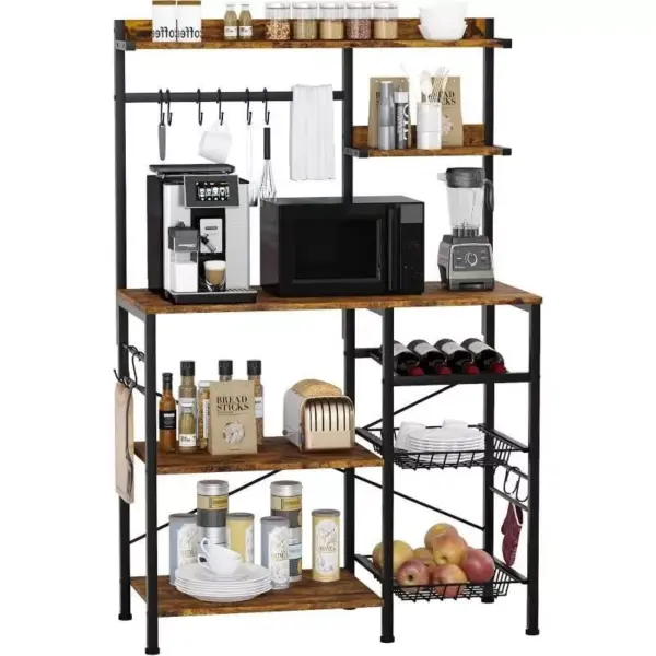 106447-2eb849.webp 5-Tier Kitchen Baker's Rack with Wire Baskets and Wine Storage