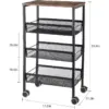 106450-41e6af.webp 4-Tier Rolling Kitchen Storage Cart with Wooden Shelves & Lockable Wheels