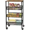 106450-d5d722.webp 4-Tier Rolling Kitchen Storage Cart with Wooden Shelves & Lockable Wheels