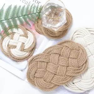 106456-f8c1db.webp Handmade Woven Cotton & Jute Table Mat Set - Elegant Kitchen Decor