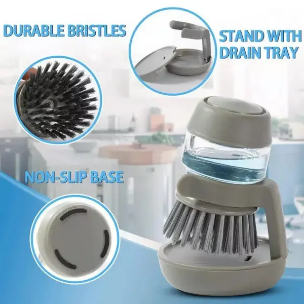 106684-081673.webp Eco-Friendly Kitchen Scrub Brush with Soap Dispenser and Holder