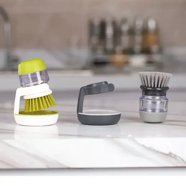 106684-912792.webp Eco-Friendly Kitchen Scrub Brush with Soap Dispenser and Holder