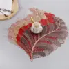 106794-838a93.webp Elegant Nordic Leaf Design PVC Placemat - Water Resistant, Non-slip Kitchen Table Mat