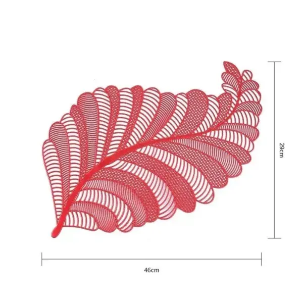 106794-9c27fb.webp Elegant Nordic Leaf Design PVC Placemat - Water Resistant, Non-slip Kitchen Table Mat