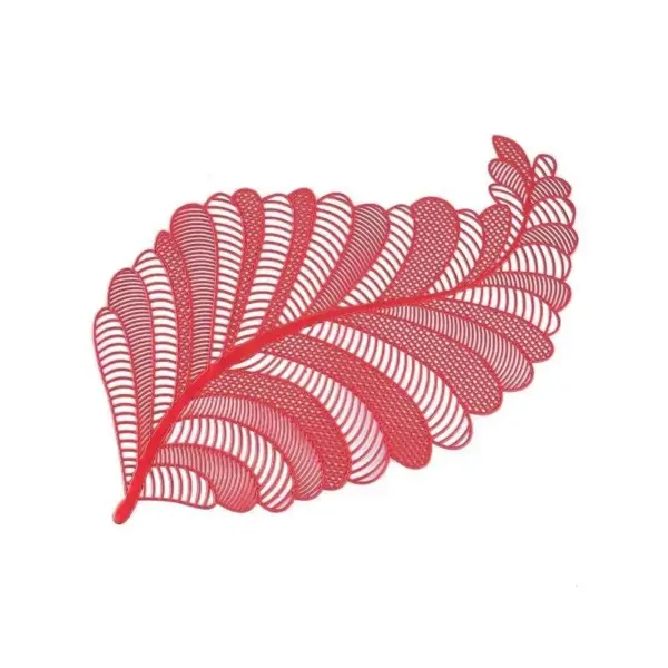 106794-addc50.webp Elegant Nordic Leaf Design PVC Placemat - Water Resistant, Non-slip Kitchen Table Mat