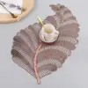 106794-b6d5c2.webp Elegant Nordic Leaf Design PVC Placemat - Water Resistant, Non-slip Kitchen Table Mat