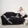 107055-54d311.webp Elegant Black Crane & Floral Japanese Knitted Cotton Blanket