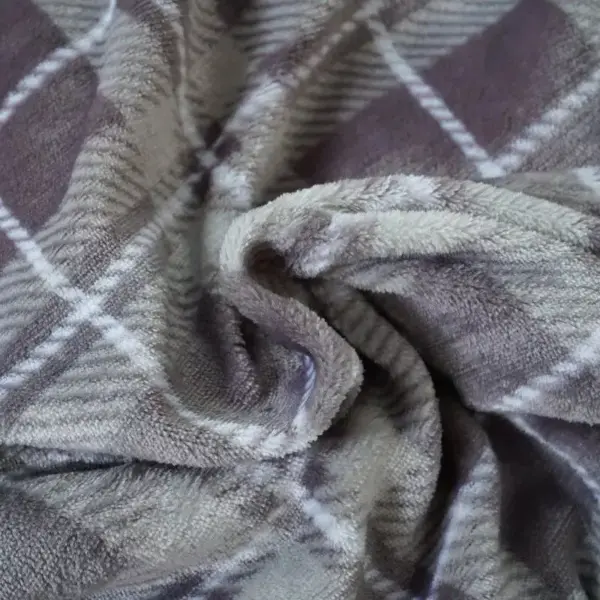 Luxury Plaid King Blanket with Sherpa Reverse