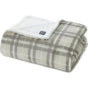 107058-fc3dcf.webp Luxury Plaid King Blanket with Sherpa Reverse