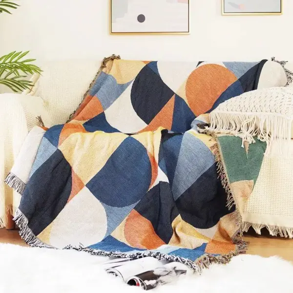 107116-515eeb.webp Bohemian Plaid Multi-Purpose Cotton Blend Blanket