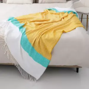 107122-df4ad3.webp Boho-Chic Striped Knitted Blanket with Tassels for Sofa and Bed Decor