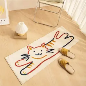 107124-2d4f0e.webp Charming Cartoon Cat Non-Slip Long Carpet for Living Room and Bedroom
