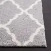 107130-138e1a.webp Elegant Gray/Ivory Trellis Shag Area Rug, 5' x 7' - Soft Polyester, Power Loomed