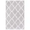107130-e11db1.webp Elegant Gray/Ivory Trellis Shag Area Rug, 5' x 7' - Soft Polyester, Power Loomed