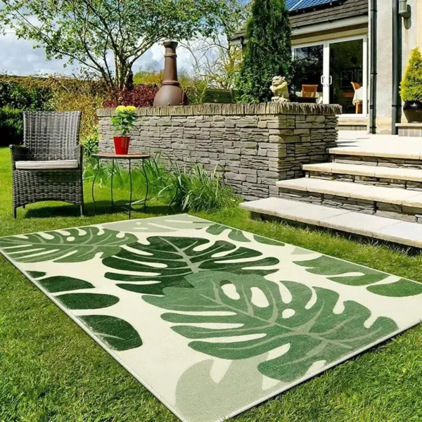 107205-738773.webp Tropical Green Plant Plush Rug