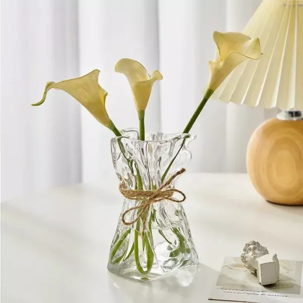 107456-cea507.webp Elegant Glass & Crystal Flower Vase for Modern Home Decor