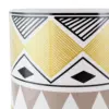Mid-Century Modern Round Ceramic Planters with Metal Stand
