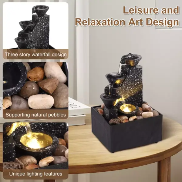 107852-96c535.webp Tranquil Tabletop Waterfall Fountain with Soft LED Lights and Natural Ambience